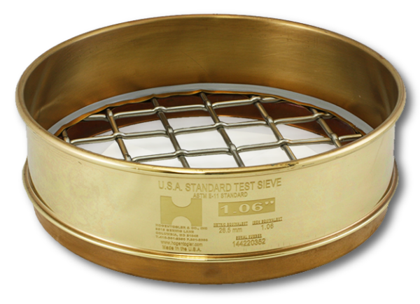 4857 - 8 Test Sieve, No. 4 Mesh, Full Height, Brass Frame - Stainless Cloth